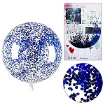 Шар латексный " KWELT " 20"/50см Bobo прозрачный с синими конфетти