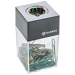 Диспенсер для скрепок " Глобус " магнитный, наполнение: скрепки цветные 50мм, 70шт