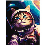 Картина по номерам " Lori " 40*50см Космонавт, состав набора: основа на картоне с контуром, краски, вспомогательный лист, кисть, акриловый лак, инструкция, картонная упаковка, европодвес