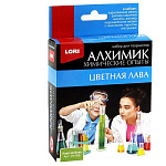 Опыты " Lori " Лава зеленая, в наборе: химический реактив, подсолнечное масло, раствор лимонной кислоты, перчатки, инструкция.