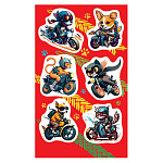 Наклейки " Мир открыток " 0-11 А6 Животные на мотоцикле, без отделки