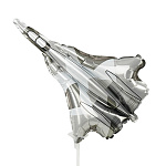 Шар фольгированный фигурный " Браво " 14"/36см Самолет Истребитель, мини