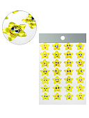 Наклейки-похвала " KWELT " А6 Звездочки с мордашками, голография