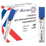 Грифели для механических карандашей 0,7мм, HB " Attomex " 12шт, пластиковый футляр