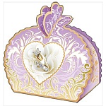 Бонбоньерка " Праздник " 450 Кольца, 60*60*45мм фольга золотая текстурная