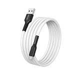 Кабель сетевой USB - Micro USB " Smartbuy " S21 белый, 1м, 2,4A, силикон