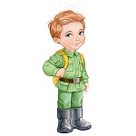 Плакат " Империя поздравлений " 933 А3 Мальчик в военной форме, двусторонний, без отделки