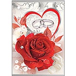 Открытка " Праздник " 070 Свадьба- Без названия- Роза, 110*80мм, фольга серебряная