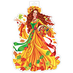 Плакат фигурный " Мир открыток " 0-35 А3 Девушка-осень