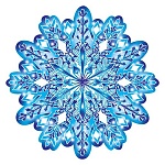 Украшение на скотче " Мир открыток " 7-74 Новогоднее- Снежинка, 254x254мм, металлизация