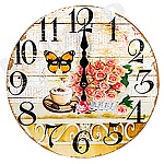 Часы настенные " Миленд " d=30см Чаепитие в саду, питание от 1 батарейки АА, батарейки в комплект не входят, материал- МДФ, пластик, картонная упаковка
