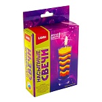 Свеча насыпная " Lori " Романтический вечер в наборе: цветной воск 3цв, фитиль, стеклянный подсвечник, ложечка, палочка для рисования узоров, инструкция