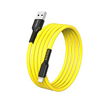 Кабель сетевой USB - Lightning " Smartbuy " S21 желтый, 1м, 2,4A, силикон