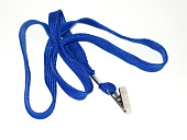 Лента для бейджа длина 43см с мет прищепкой, синяя