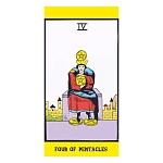 Конверт для денег " Мир поздравлений " 410 Четвёрка пентаклей, four of pentacles, 168*84мм, глянцевый уф-лак, текст