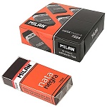 Ластик " Milan " Nata negra пластиковый, мягкий, черный, в картонном держателе, 50*23*10мм