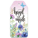 Бирка для букетов и подарков " Праздник " 025 Hand made, Полевые цветы, 46*96мм, без отделки, текст