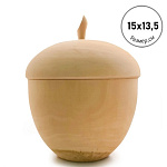 Деревянная заготовка из липы " Мастерская РуТвор " Шкатулка Желудь, h=150мм d=135мм