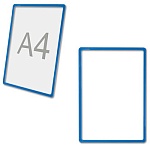 Рамка из ударопрочного пластика с закругленными углами PF-A4 синяя