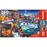 Пазлы " Рыжий кот " 260элементов Машинки в ночном Париже 33*24см, картонная упаковка 18,1*13,2*4см