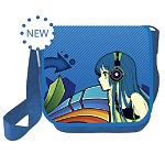 Сумка школьника " Пчелка " Девочка с плеером 330*275*85мм с клапаном, печать на ткани