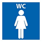 Наклейка-указатель " Миленд " 9-82 Женский туалет, 106*106мм