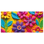 Конверт для денег " Мир поздравлений " 425 Без названия- Яркие цветы, 168*84мм, блестки в лаке, текст