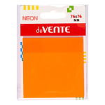 Блок самоклеящийся (стикеры) 76*76мм 50л неон, оранжевый, пластиковый, полупрозрачный " deVente "