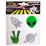 Набор фликеров " deVente " наклейки Alien 4шт 65*55мм, пакет, европодвес