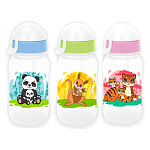 Термобутылка для воды " Wowbottles " 300мл, Мать и дитя, трубочка, ремешок, пластик, ассорти (без возможности выбора дизайна), пакет