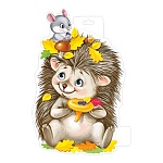 Плакат " Империя поздравлений " 930 А4 Ежик с мышкой, без отделки