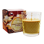 Свеча ароматизированная в стакане Новогодняя " РСМ " Рождественский Пряник, 130*78,5мм, время горения 30часов, гланцевая картонная коробка