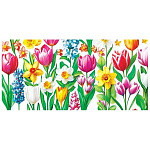 Конверт для денег " Мир открыток " 4-15 Без названия- Тюльпаны и нарциссы, 168*83мм, без отделки