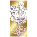 Конверт для денег " Праздник " 485 Свадьба- В День Свадьбы! Молодожены на золотом фоне, 168*82мм, фольга золотая, текст