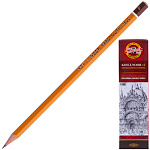 Карандаш ч/гр " Koh-i-Noor " Hardtmuth F шестигранный, деревянный, цвет корпуса - желтый, заточенный, картонная упаковка