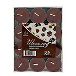 Свеча чайная " РСМ " 24шт Шоколад, 39*12,5мм, время горения 3-4часа, картонная упаковка в термо упаковке