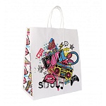 Пакет бумажный " ПЗБМ " 22*25*12см Граффити, крученые ручки