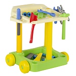 Набор инструментов " Совтехстром " Мастер-ломастер, 27 деталей, в наборе: стол, ножовка, топор, молоток, уголок, ключ гаечный, ключ разводной, плоскогубцы, напильник, болт 6шт, гайка 6шт, пластина 6шт, пластик, сумка ПВХ 43,5*38,5*45см