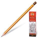 Карандаш ч/гр " Koh-i-Noor " Hardtmuth 7H шестигранный, деревянный, цвет корпуса - желтый, заточенный, картонная упаковка