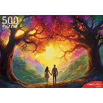Пазлы " Рыжий кот " 500элементов Сказочный лес 48,5*34,5см, картонная упаковка 19*15,1*6,5см