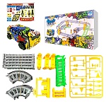 Автотрек " Track builder " в наборе: машинка 8,5*3,5*5см, детали трассы - 30шт, элементы окружения, наклейки, картонная упаковка 32*6,5*19,5см