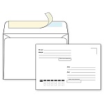 Конверт С6 (114*162мм) белый, Куда-Кому, отрывная лента, 80г/м, прямой клапан