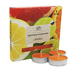 Свеча чайная ароматизированная " РСМ " 9шт Цитрус & Грейпфрут, 39*12,5мм время горения 3-4часа, картонная упаковка