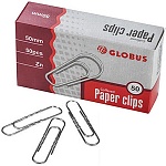 Скрепки " Глобус " 50мм гофрированные, оцинкованные 50шт, картонная упаковка