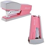 Степлер №24/6, 26/6 на 20л " KW-trio " Swing Standing 100скоб пластиковый, противоскользящая резиновая вставка, один режим скрепления скоб, глубина закладки бумаги 44мм, металлический механизм подачи скоб, розовый, картонная упаковка
