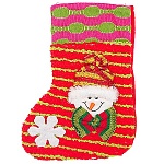 Сувенир новогодний " KWELT " Носок Снеговик 19*14см, с петлей, пакет
