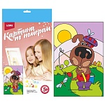 Картина по номерам " Lori " 20*28,5см Песик-рыболов, состав набора: основа на картоне с контуром, краски, кисть, палитра, инструкция, картонная упаковка, европодвес