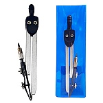 Циркуль с рейсфедером, металлический 11,5см, ПВХ чехол, " KWELT "