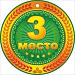 Медаль картонная 3 место " Открытая планета " 025 без отделки
