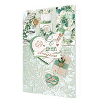 Открытка " Мир открыток " 1-46 Свадьба- С днем свадьбы! Сердце, кольца, 187*285мм, рельеф, блестки, текст